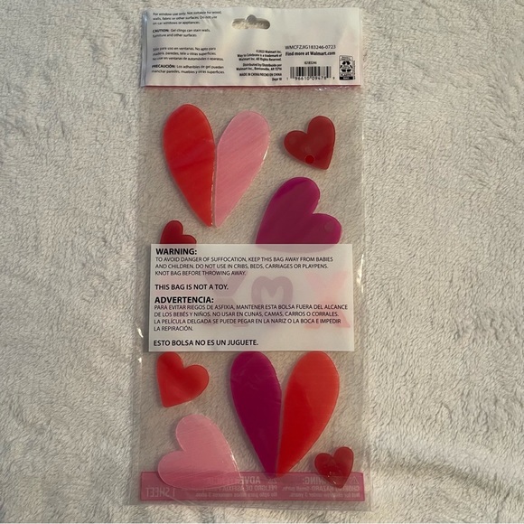 Window Gel Clings Valentines Day Colorful Hearts XOXO Teachers Supply Decor - Picture 2 of 8